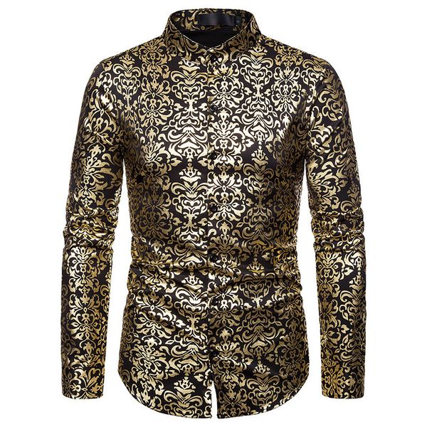 

mens fashion designer shirt european casual mens fashion henry collar stamping printed designer shirts casual gentlemen apparel, White;black
