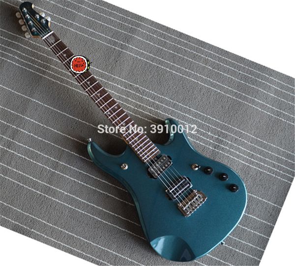 Seltene JPX 24 Bünde John Petrucci Metallic Blue E-Gitarre Musik-Mann Ernie Ball Hals Platte, aktive Aufnahmen, 9V Batterie, Tremolo Tailpiece