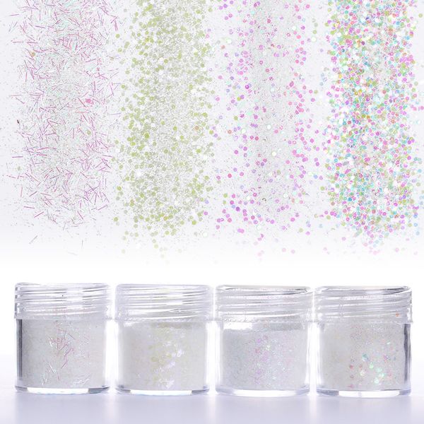 

10ml white ultra-thin nail sequins 1mm colorful mixed glitter sequins flakies paillette manicure nail art decoration accessory, Silver;gold