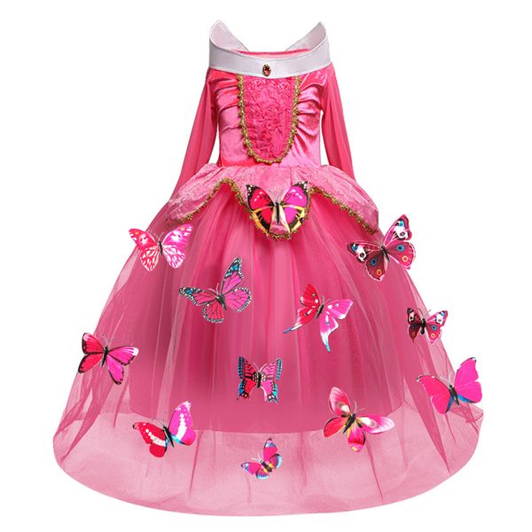 

girls dresses carnival princess aurora dress girls the sleeping beauty halloween fantasy cosplay costume 3-9t party clothing, Red;yellow