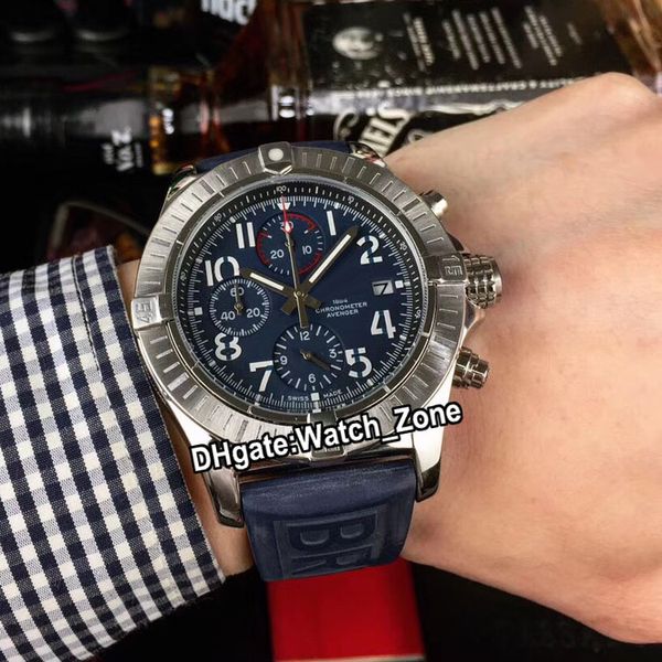 Novo Avenger Bandit Blackbird E1338310 Quartz Chronograph Mens Watch Blue Dial Steel Case Blue Rubber Strap Sport Watches Watch_zone 7 Color
