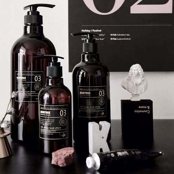 

shower gel shampoo press bottle liquid soap refillable bottle simple nordic style