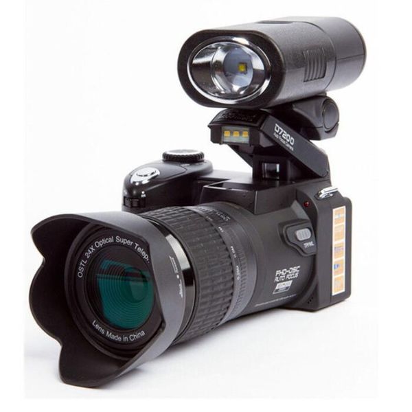 

1pcs 2020 polo digital camera hd1080p 33mp 24x optical zoom autofocus professional digital slr camera camcorder + 3 lens d7200