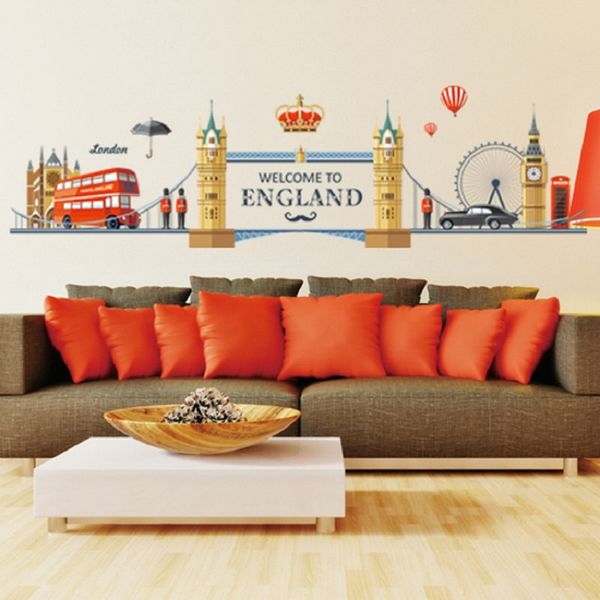 

london skyline wall decal city silhouette england london scape wall decal murals living room office art rotterdam skyline