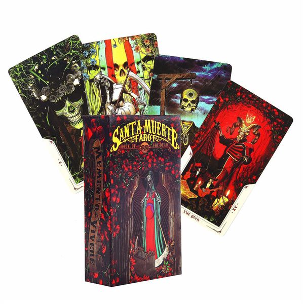 

78 sheets santa muerte tarot cards deck board game card box party table games playing cards family entertainment