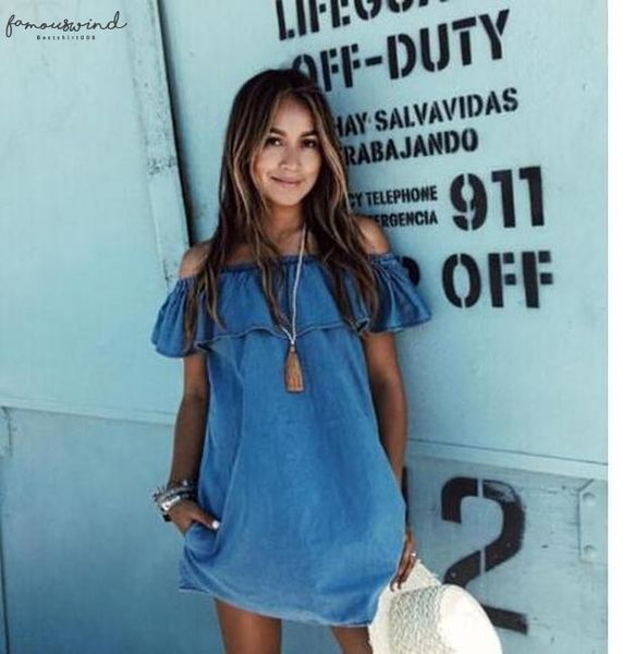 

1pcs lot women dress new loose slash neck jeans dresses summer casual sleeveless ladies elegant denim dresse, Black;gray