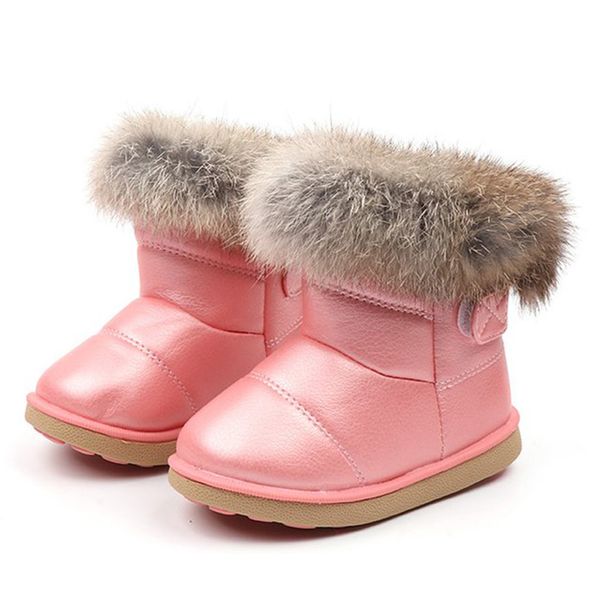 

girls boots 2019 fashion flat hook&loop round toe solid color children snow boots cute outdoor thicken velvt girls winter, Black;grey