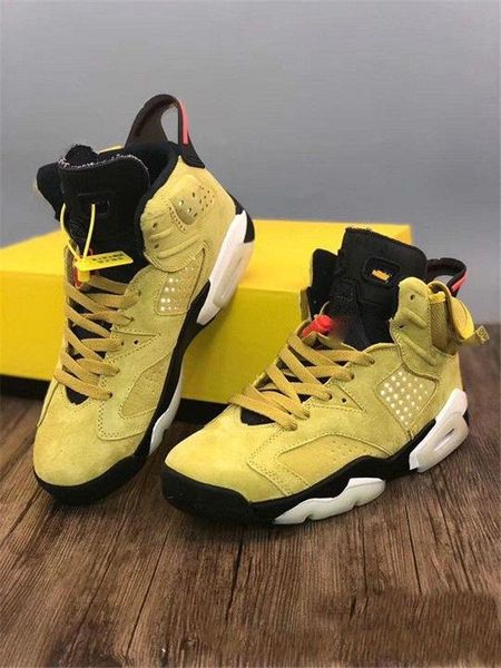 

2020 sale travis scott x 6 6s olive mens basketball shoes cn1084-300 cactus jack wheat yellow jumpman trainers sneakers40-47