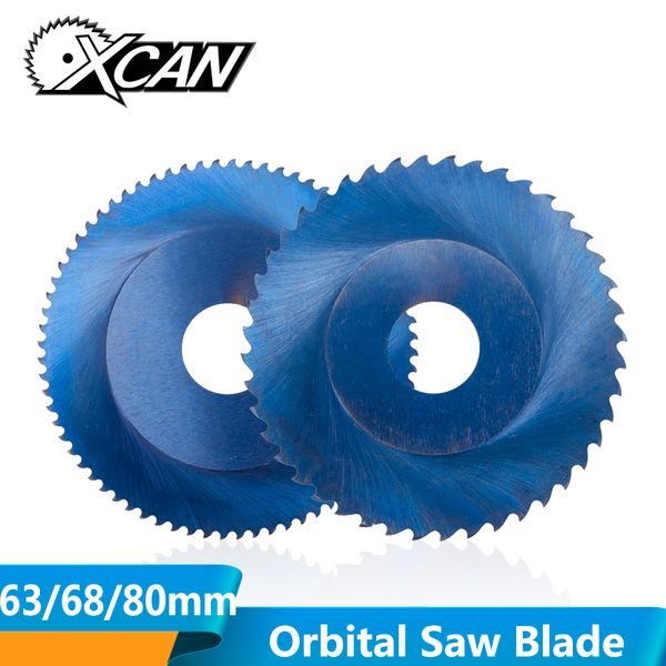 

xcan 1pc nano blue coated orbital cutting machine saw blade 63/68/80mm 44/64/72/80t hssm35 metal pipe cutting circular saw blade