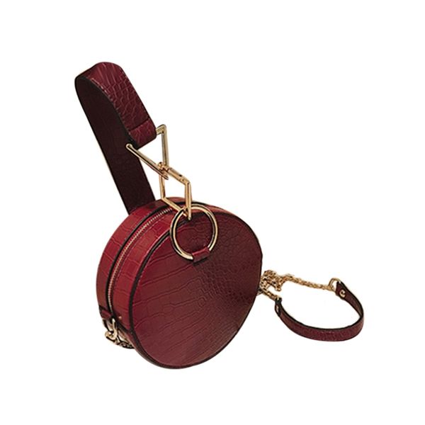 

крокодил pattern женщины сумки женщина плечо сумка цепь мешок вечер маленькие круглая наручные сумки (красное вино