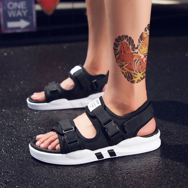 

2019 new style summer sandals men's casual beach shoes korean-style trend large size sandals outer wear viet nam slipper, Black