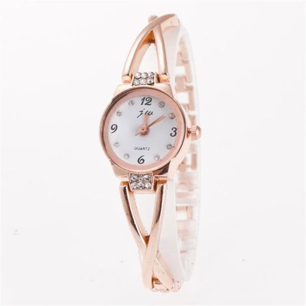

simple women watches elegant bracelet watch female clock fashion rhinestone ladies quartz wristwatches relogio #w, Slivery;brown