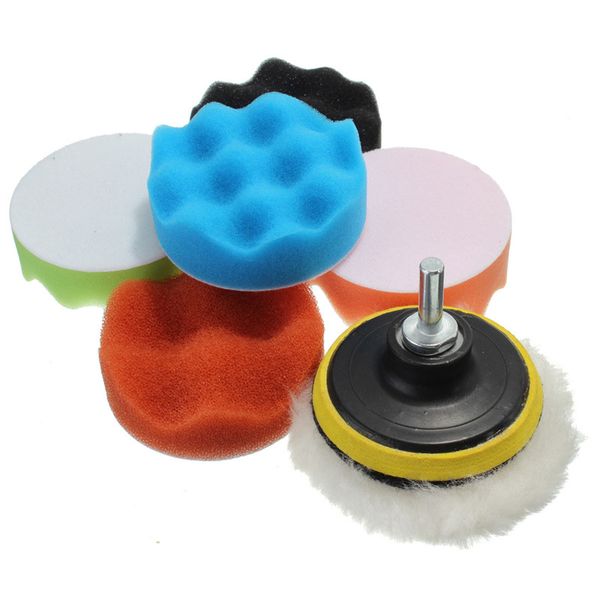 

7x 3''5''6''7''buffing sponge polishing pad hand tool kit for car polisher compound polishing