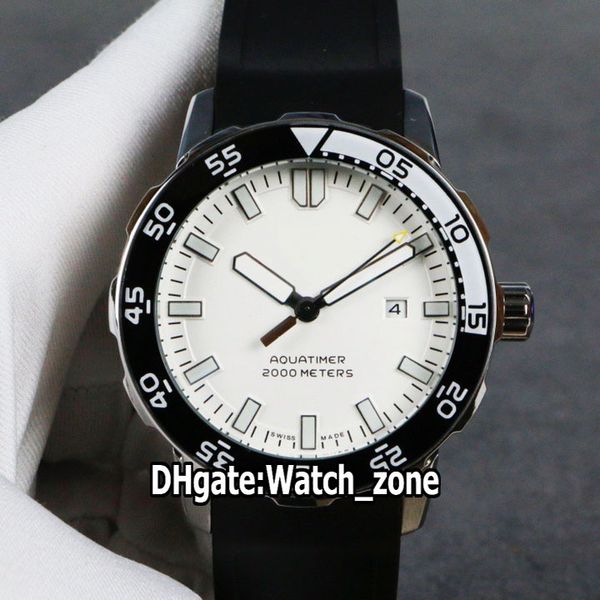 

new 44mm aquatimer iw356806 white dial 2813 automatic mens watch steel case black/white beael rubber strap watches watch_zone, Slivery;brown