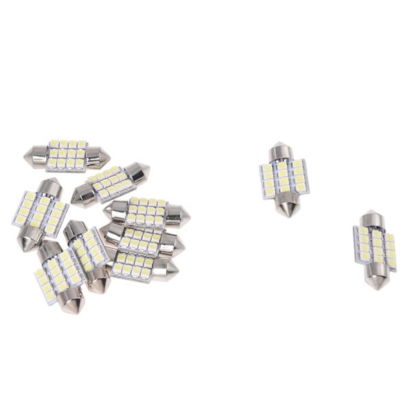 

new- 10 order bulbs torpedo lights 12 led smd white 31mm