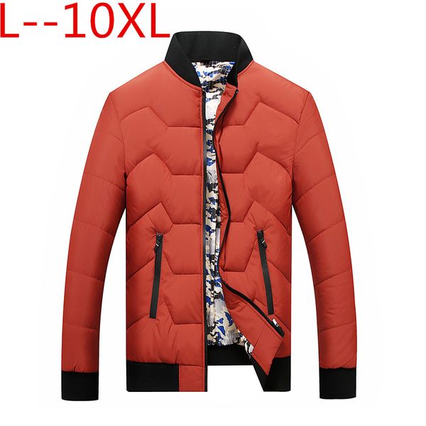 

10xl 8xl 6xl winter jacket men 2018 fashion stand collar male parka jacket mens solid thick jackets and coats man winter parkas, Black