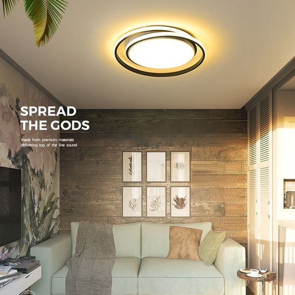 

круглые современные светодиодные потолочные светильники для гостиной спальня светильник пульт дистанционного управления + затемнения белый и