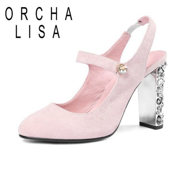

orcha lisa 2020 spring summer sandals pointed toe 10cm bling strange heels sheep suede rhinestone large size 34-43 leisure c1753, Black