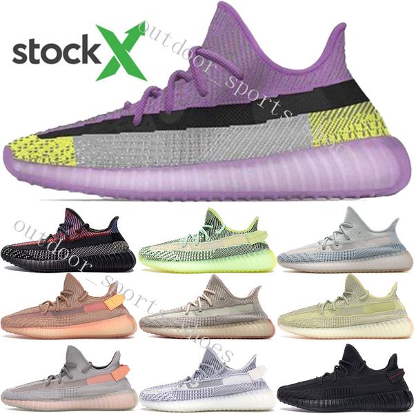 

2020 new yeehu yecheil black static 3m reflective kanye west running shoes gid glow true form clay butter men sneakers twenty nine