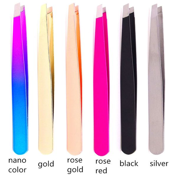 

dhl stainless steel tip eyebrow tweezers face hair removal clip brow trimmer makeup tools in stockl