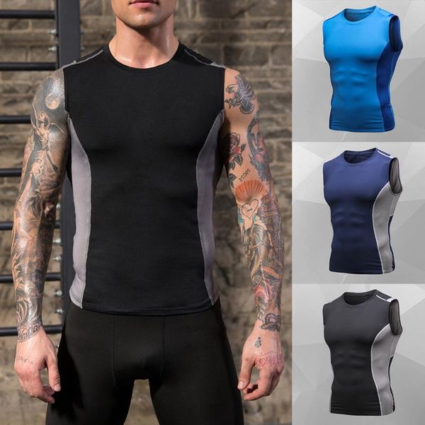 

новый мужской майка без рукавов быстрый бег жилет спортивные топы бодибилдинг фитнес тренировки тренажерный зал жилет спортивная одежда, White;black