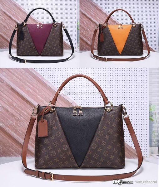 

3posting v tote crossbody bag canvas messenger bags real leather shoulder handbags commuter bags evening bag lady wallet with box, Black