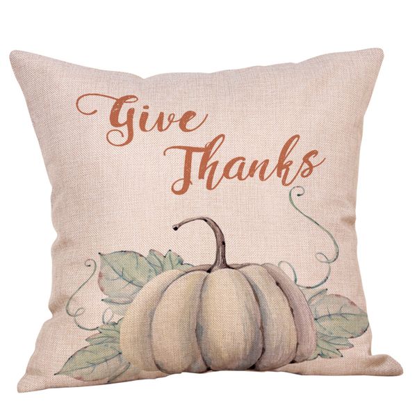 Printed Thanksgiving Day Cartoon Pumpkins Linen Pillowcases Sofa