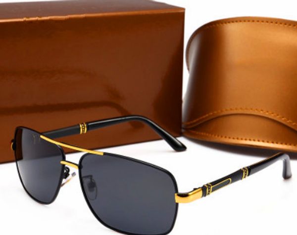 

retro polarized luxury menswear designer sunglasses with full frame gilt square branded sunglasses fashion glasses with case, White;black