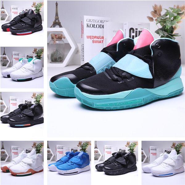 

new kyrie black magic vi 6 ki6 ep mens basketball shoes irving 6s zoom blue high ankle sport training sneakers size 40-46, White;red