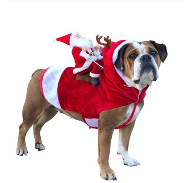 Weihnachtshund Kleidung Santa Dog Kostüme Holiday Party Ankleide Kleidung Für kleine mittelgroße große Hunde Funny Pet Outfit Reiten GB1365