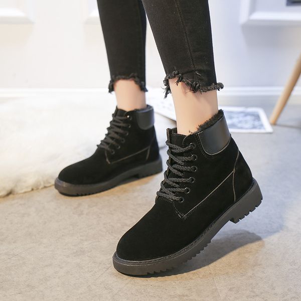 

winter shoes female 2019 new plus velvet cotton shoes boots snow boots female short winter women woman, Black