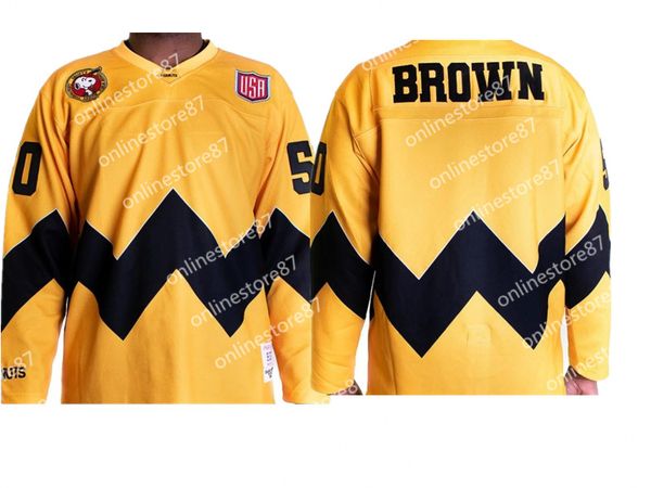 

movie jerseys charlie brown's peanut yellow hockey jersey inspired by the charlie brown cartoon that everyone remembers, Black