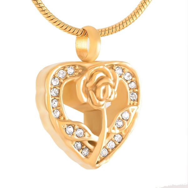 

ijd9345 stainless steel openwork gold heart-shaped memorial pendant necklace foe ashes urn souvenir cremation with chain jewelry, Silver