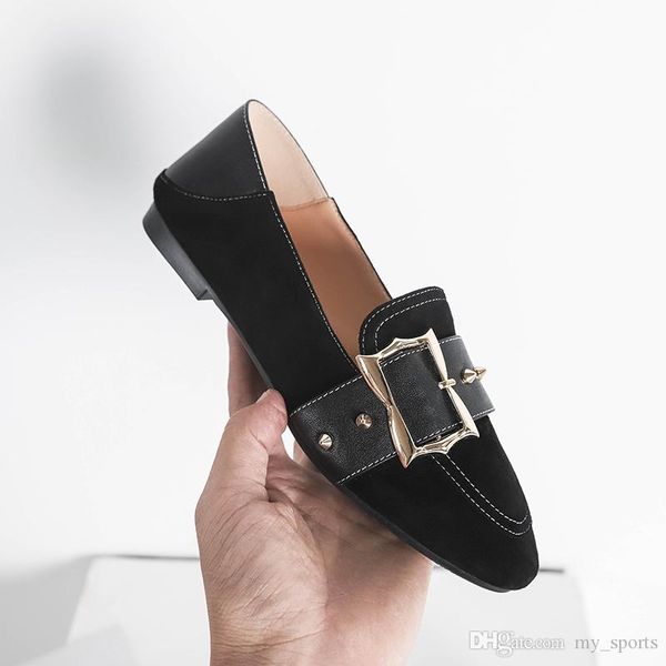 

new arrival fashion transparent blet metal buckle rivet genuine leather women for loafers shoes casual shoes office dress, Black