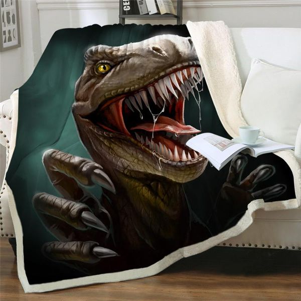

bedding outlet dinosaur fluffy blanket jurassic soft blanket boys 3d animal sherpa tyrannosaurus bedding cobertor 004