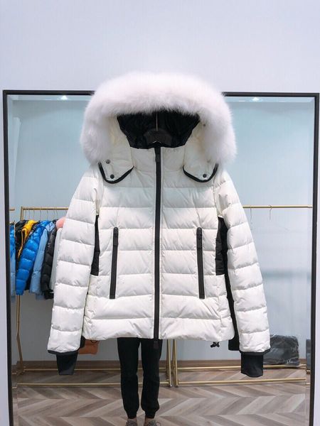 

warm winter skiing down jacket women down coat fur collar hooded waterproof woman down parka snown outwear overcoat winter coats, Black