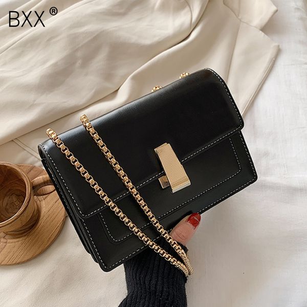 

bxx] контрастный цвет маленькие искусственные кожаные сумки для женщин 2020 весна мода crossbody messenger сумка женская цепочка сумки hl48
