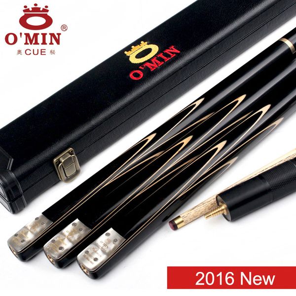 

2016 new omin gunman handmade 3/4 snooker cues 9.8mm tip snooker cue case set with extension ash shaft ebony handle fast ship