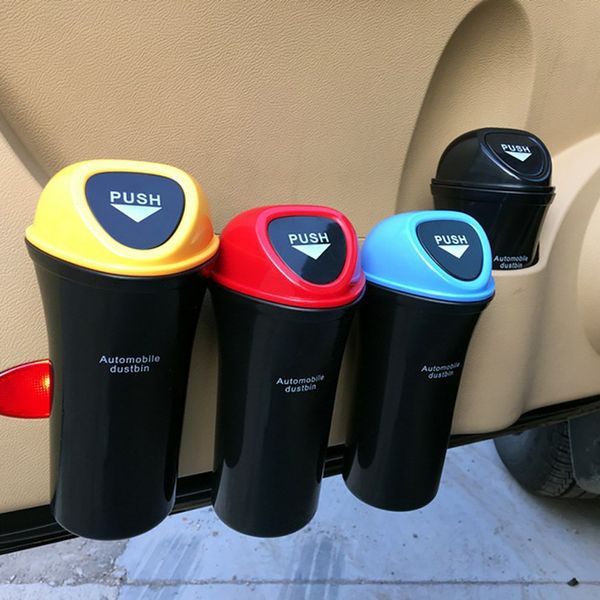 

4 colors upgraded mini car trash can with hook auto garbage bin home table trash can dust case storage holder