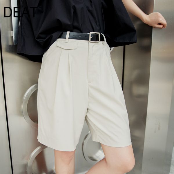

deat] women solid color leisure wide leg shorts new high waist loose fit trousers fashion tide spring autumn 2020 13f953, White;black
