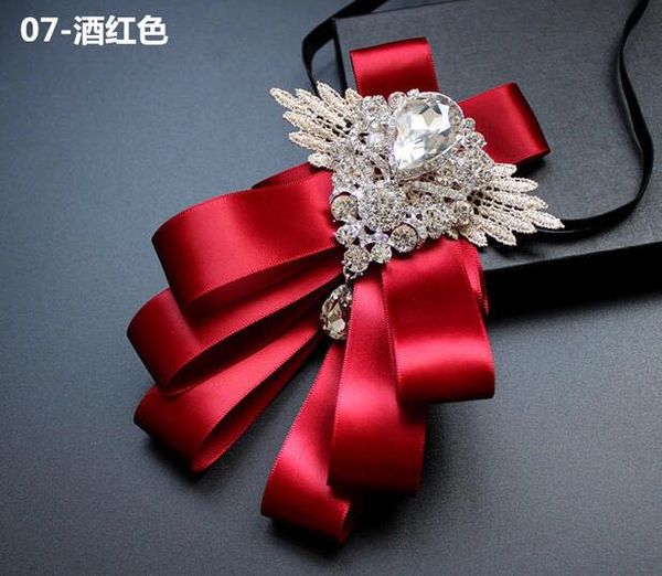 

fashion bow tie party pretty ribbon solid color butterfly bowknot shiny water diamond bow tie, Black;blue