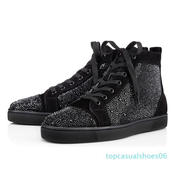 

2020 new mens red bottoms designer spike suede leather men women flat fashion luxury casual shoes party lovers sneakers 36-47 06t, Black