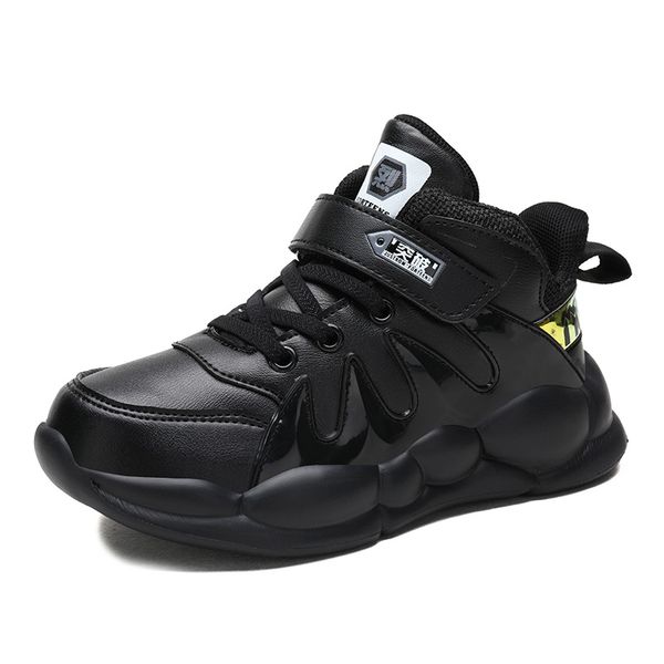 

ulknn baby/toddler/little kids leather trainers children school sport shoes soft running shoe boys girls fashion sneakers, Black