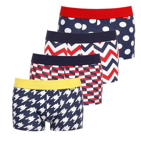 

4pcs /Lot Men Underwear Boxers Cartoon Printed Cotton Boxer Mens Underwear Sexy Brand Comfort Underpants Boxer Shorts