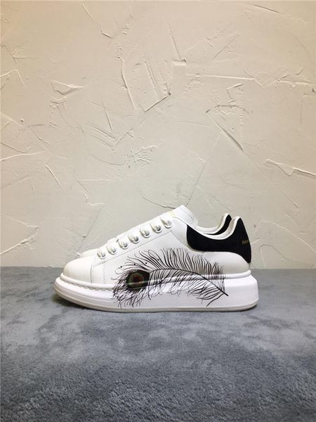 

new high-end brand 3d printing couple white shoes lace-up printing fashion wild casual sports shoes shoes 08, Black