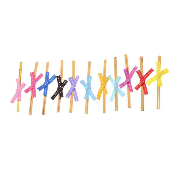 

40pcs new bowknot tone foil metallic twist ties polka ties wire for bakery candy bag gifts wrapping diy decoration wedding party