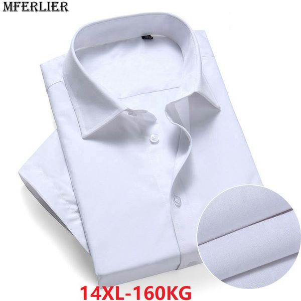 

лето больше плюс большой размер 10xl рубашки мужчины 9xl 7xl 8xl платье бизнес 14xl рубашки 12xl с коротким рукавом белый сплошной работы 11, White;black