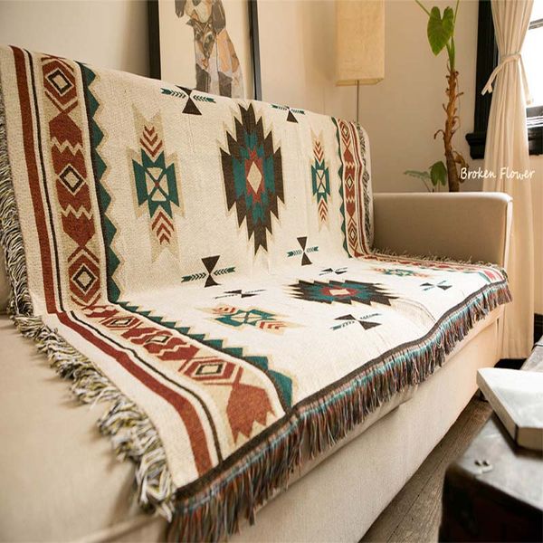 

cotton sofa blanket for living room soft warm knitted comforter for bed travel plane office decorative tapestry