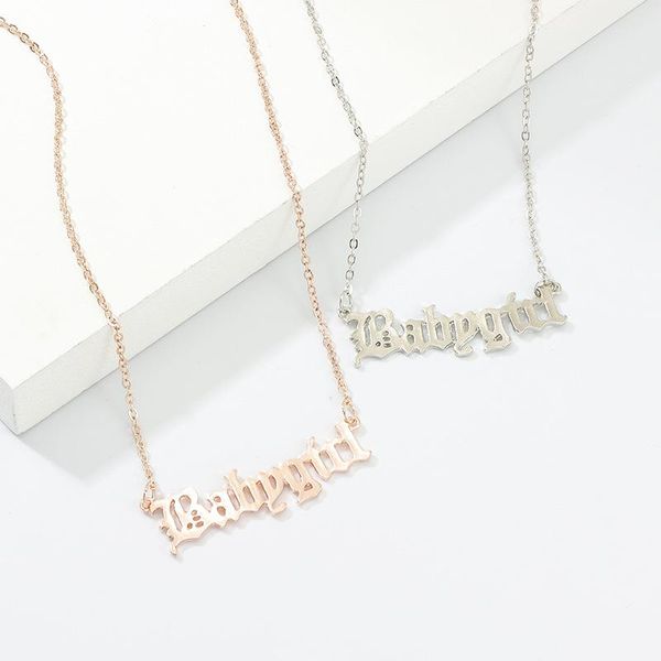 

fashion-choker baby charm necklace for girl princess pendant necklaces stainless steel jewelry gold ketting babygirl collar gift, Golden;silver
