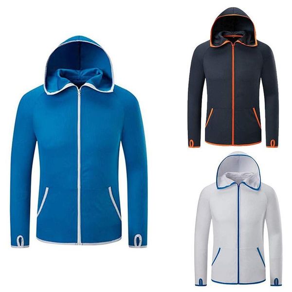 

waterproof sports jacket hydrophobic clothing outdoor breathable camping hiking fishing hooded jacket quick dry anti-uv coat, Blue;black